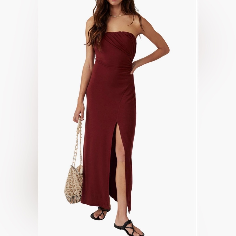 Free People Hayley Midi Dress In Russet Acorn
